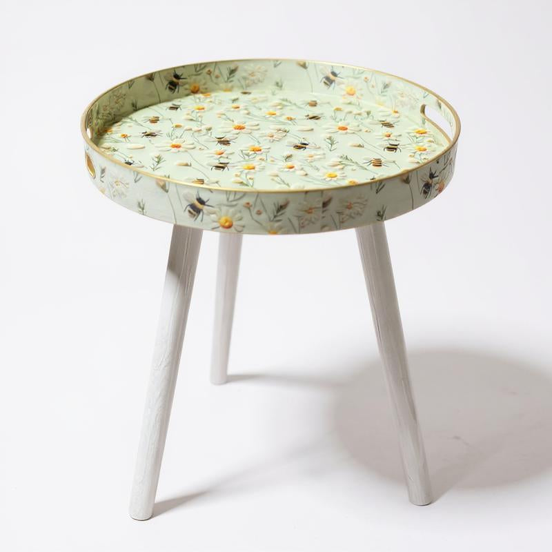 Coffee Table Tray Portable Modern Home Decor Versatility round Small Desks Bedside Table Wooden Legs Indoor Patio Balcony Living Room Sofa Corner Storage Gardening Accessories