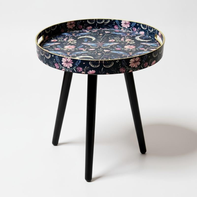 Coffee Table Tray Portable Modern Home Decor Versatility round Small Desks Bedside Table Wooden Legs Indoor Patio Balcony Living Room Sofa Corner Storage Gardening Accessories